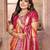 orange woven design zari silk blend designer banarasi saree