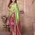 green woven design zari silk blend designer banarasi saree