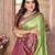 green woven design zari silk blend designer banarasi saree