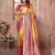 yellow woven design zari silk blend designer banarasi saree