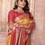 yellow woven design zari silk blend designer banarasi saree