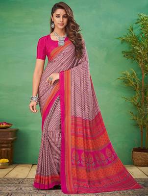 grey ethnic motifs printed pure crepe bagru saree 1