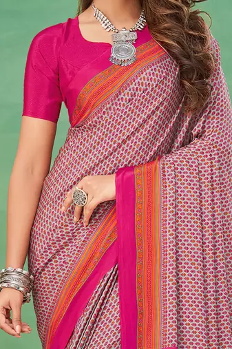 grey ethnic motifs printed pure crepe bagru saree