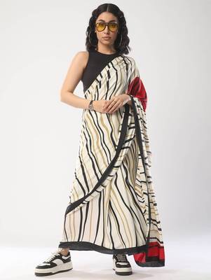 off_white striped saree 1