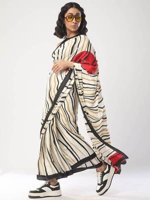 off_white striped saree 2