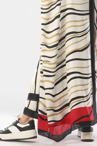 off_white striped saree