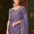 purple sequinned party wear saree