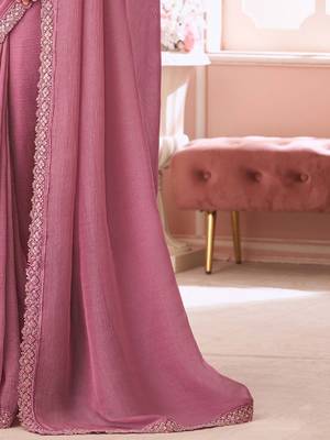 mauve embellished sequinned pure georgette saree 5