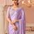 lavender embellished sequinned pure georgette saree