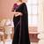 black embellished sequinned pure georgette saree