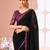 black embellished sequinned pure georgette saree