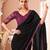 black embellished sequinned pure georgette saree
