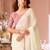 off_white embellished sequinned pure georgette saree