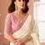 off_white embellished sequinned pure georgette saree