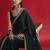 teal sequinned embellished satin saree