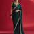 teal sequinned embellished satin saree