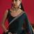 teal sequinned embellished satin saree
