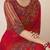 red embellished sequinned pure chiffon saree