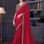 red embroidered pure chiffon saree