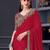 red embroidered pure chiffon saree