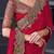 red embroidered pure chiffon saree