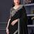 black embroidered pure chiffon saree