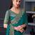 blue embroidered pure chiffon saree