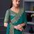 blue embroidered pure chiffon saree