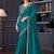 blue embroidered pure chiffon saree