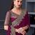 magenta embroidered pure chiffon saree with blouse piece
