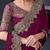 magenta embroidered pure chiffon saree with blouse piece