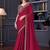 maroon pure chiffon embroidered saree with unstitched blouse piece