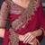 maroon pure chiffon embroidered saree with unstitched blouse piece