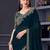 teal embroidered pure chiffon saree