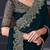 teal embroidered pure chiffon saree