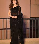 black embellished sequinned saree