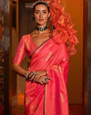 pink woven design banarasi saree 2