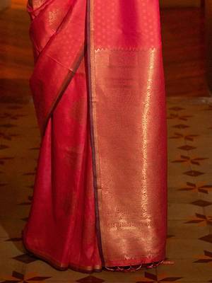 pink woven design banarasi saree 5