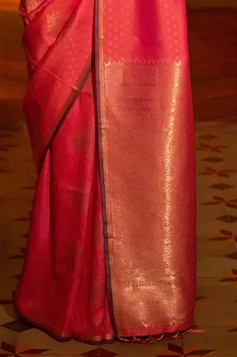 pink woven design banarasi saree