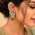 Emerald Green Kundan Ear Cuff Earrings