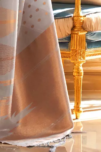 grey woven design zari tissue banarasi saree