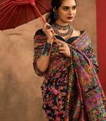 black woven design zari silk cotton saree