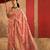 peach woven design zari silk cotton saree