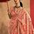 peach woven design zari silk cotton saree