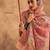 peach woven design zari silk cotton saree