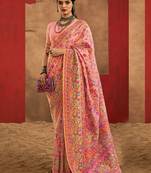 pink woven design zari silk cotton saree