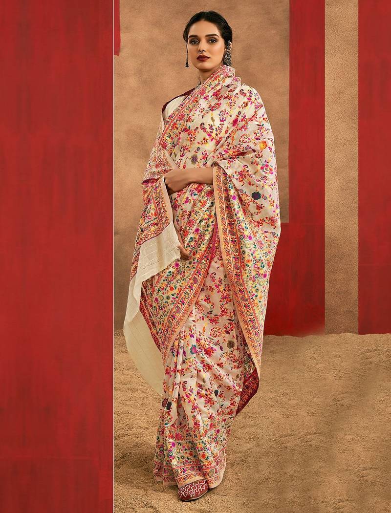 cream woven design zari silk cotton saree