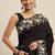 black women black floral embroidered sequinned silk blend saree