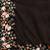 black women black floral embroidered sequinned silk blend saree