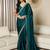 teal sequinned ready to wear saree
